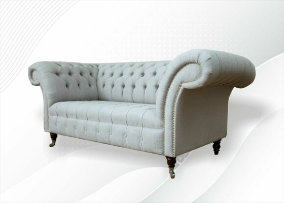 Chesterfield 2 divvietīga dzīvojamā istaba dīvāns sofa Polster Tekstils Audums Komplekts Jauns