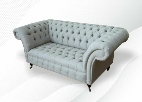 Chesterfield 2 divvietīga dzīvojamā istaba dīvāns sofa Polster Tekstils Audums Komplekts Jauns