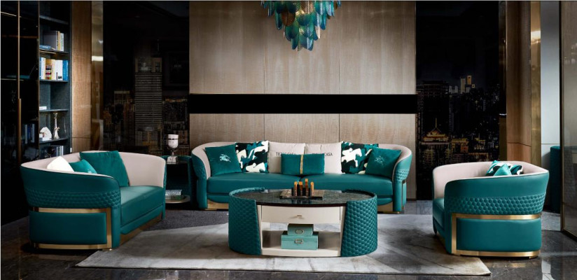 Sofas komplekts Chesterfield polsterēta dīvānu garnitūra 3+1 ādas tekstila audums
