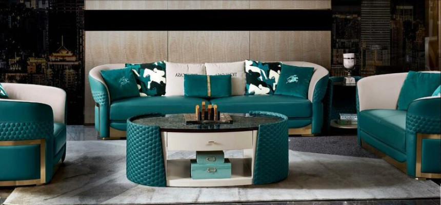 Sofas komplekts Chesterfield polsterēta dīvānu garnitūra 3+1 ādas tekstila audums