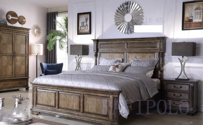 Valsts mājas dizaina mēbeles gultas divguļamā gulta 180x200cm vecpilsētas stilā