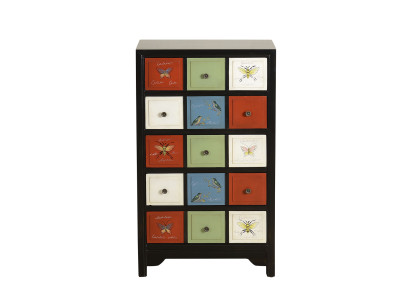 Krāsains aptieku skapis komoda sideboard augstas skapjus, istabas mēbeles no īsta koka.