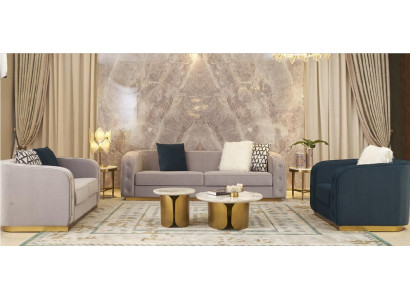 Sofas komplekts 3+2+1 Design Modernais relaksējošais mēbeļu komplekts ar saliekamiem dīvāniem un no auduma pārklātiem dīvāniem.