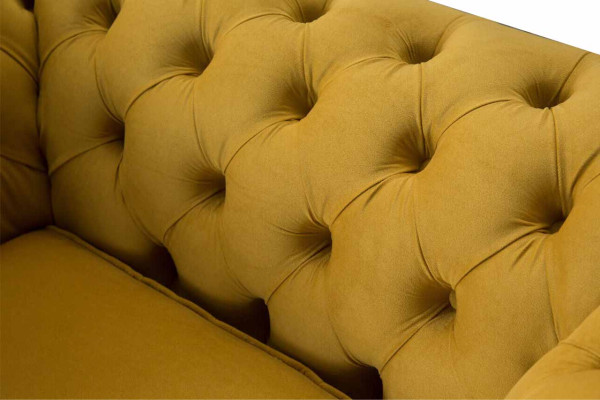 Krēsls dizains Relaksējošs Audums Lounge Luksuss Dzeltenais Polster Sēdēt Chesterfield