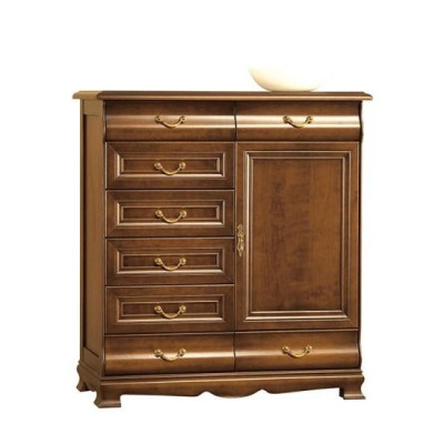 Modernais brūnais skapītis, koka dizaina mēbeles, sidebords, plaukts, viesnīca, jauni.