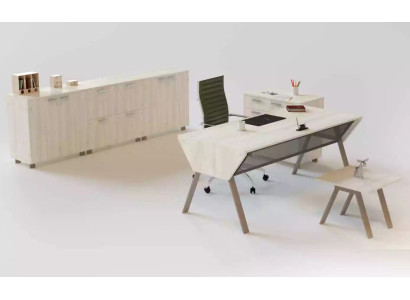 Luksusa biroja komplekts elegantā modernā stilā no augstas kvalitātes koka.
