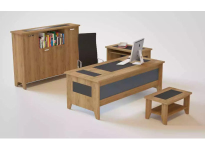 Augstas kvalitātes, elegants biroja komplekts modernā stilā no stabila koka