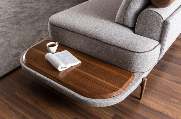 Stūra dīvāns auduma dīvāns L-formas dīvāns auduma dīvāns dīvāni pelēks moderns galds dzīvojamā telpa