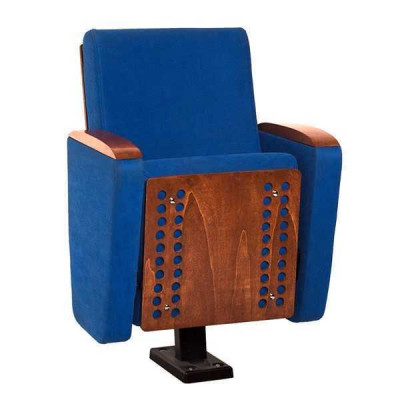 Krēsls Art Deco Krēsls Dīvāns 1-vietīgs teātrim dizains Luksuss zils Audums