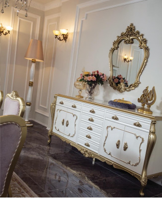 Sideboard Kommoden Anrichte Möbel Schrank Garnitur Set 2tlg Kommode Spiegel Neu  Komodas Komodes galds Skapis komplekts 2 gab. Komoda Spogulis Jauns