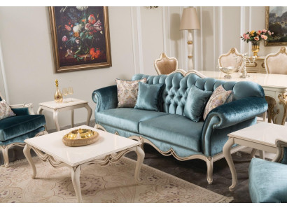 Sofas dizains Trīsvietīga gulta Polster 3-vietīgās dīvāns Istmēbeles Luksusa audums