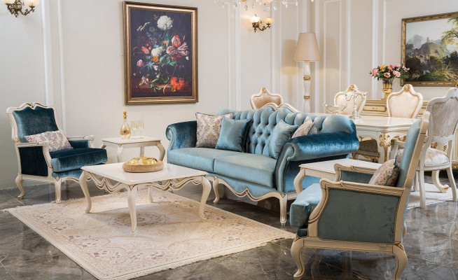 Sofas dizains Trīsvietīga gulta Polster 3-vietīgās dīvāns Istmēbeles Luksusa audums