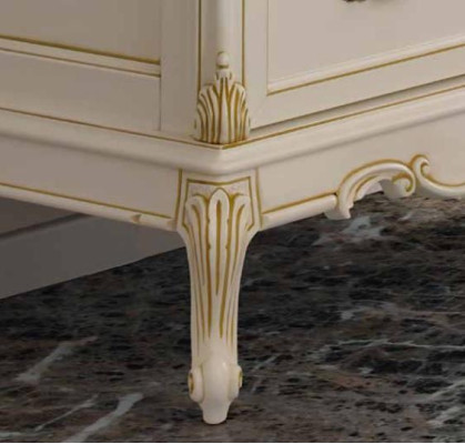 Guļamistabas kommode skapis Klasiskā galds ar spoguli Eleganti mēbeles stils