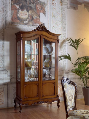 Nobele vitrīna Antīks stils Baroks Rococo Dzīvojamā istaba Klasiskais Stikla skapis
