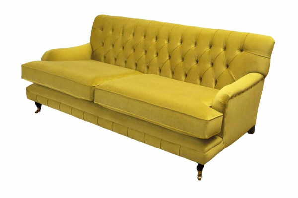 Chesterfield dīvāns ar polsterējumu 3-vietīgs dzeltenā krāsā Sofa Couches