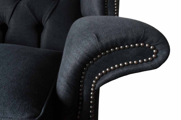 Chesterfield auduma mīkstā dīvāna dizaina dīvāns krēsls 1 sēdeklis ausu krēsls