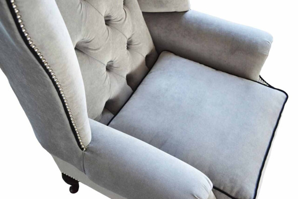 Ohrensessel Chesterfield 1 Sitzer Dīvāns Tekstila Polster Sofa Couch Jauns