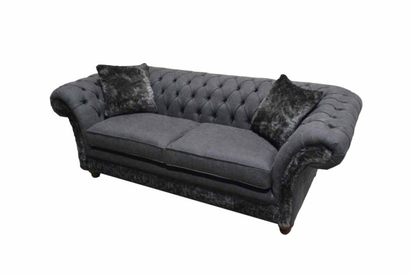 Dīvāns 3 vietīgs dīvāns tekstila dīvāns pelēks dizains mēbeles dīvāni Chesterfield.