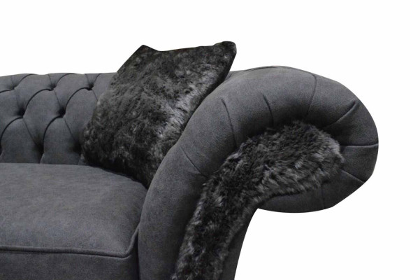 Dīvāns 3 vietīgs dīvāns tekstila dīvāns pelēks dizains mēbeles dīvāni Chesterfield.