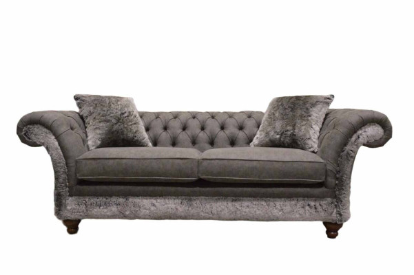 Chesterfield dīvāns ar 3 vietām, klasisks auduma mēbeles dīvāns, auduma dīvāns.