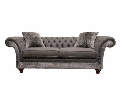 Chesterfield dīvāns ar 3 vietām, klasisks auduma mēbeles dīvāns, auduma dīvāns.