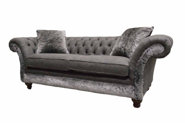 Chesterfield dīvāns ar 3 vietām, klasisks auduma mēbeles dīvāns, auduma dīvāns.