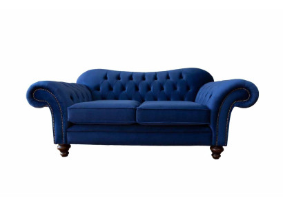 Dīvāns "Chesterfield" dizaina dīvāns ar diviem sēdvietām, ekskluzīva klasiskā auduma pieeja.