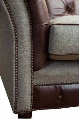 Chesterfield ausklaides krēsls pelēka sofa komplekts krēsls dīvāns ādas dīvāns jauns