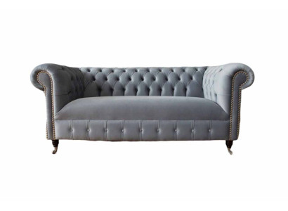 Chesterfield Pelēka Dīvāns Trīsvietīgais Dīvāns Dīvāni Samts Mēbeles 230cm