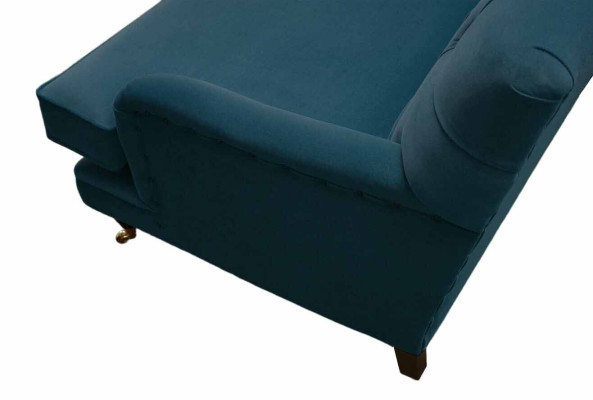 Chesterfield dizaina luksusa dīvāns ar 3 sēdvietām, zils, audums, jauns