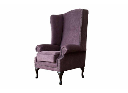 Sēdeklis Chesterfield Tekstils Lounge klubs Polster Purpursarkans Luksusa ausu krēsls