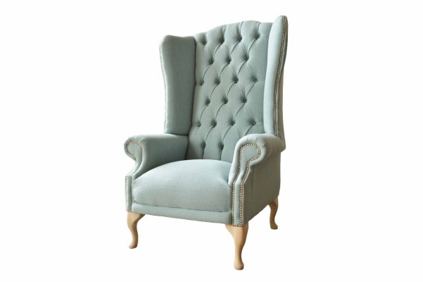 Auskari krēsls dizaina audums baltā krēslā Chesterfield tekstils jauns