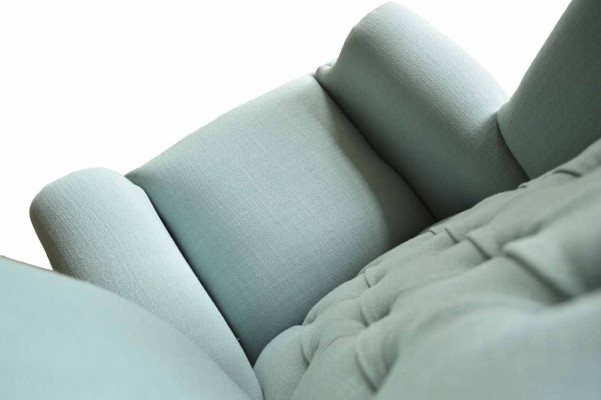 Auskari krēsls dizaina audums baltā krēslā Chesterfield tekstils jauns