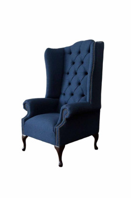Chesterfield auskaru krēsla atpūtas krēsls krēsla polster suga tekstils 1 sēdvieta