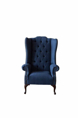 Chesterfield auskaru krēsla atpūtas krēsls krēsla polster suga tekstils 1 sēdvieta