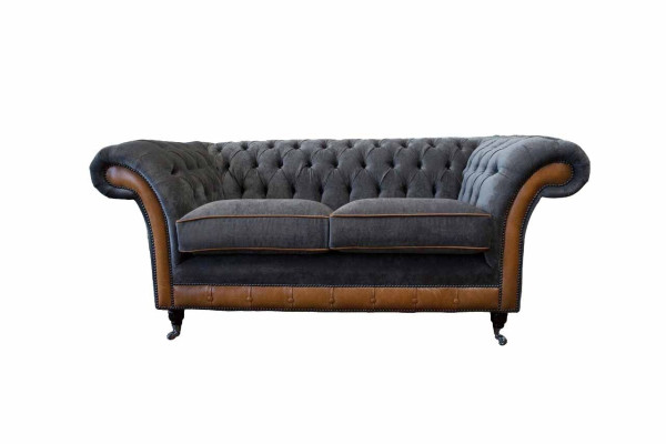 Chesterfield Luxus 2 divvietīga dīvāns, polster Sofa divvietīgs ādas dīvāns