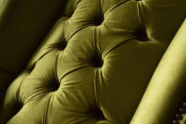 Ohrensessel Chesterfield Dīvāns Dīvāns Pārklājums 1 Vieta Sēdeklis Audums Jauns