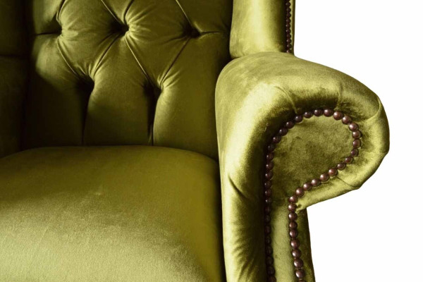 Ohrensessel Chesterfield Dīvāns Dīvāns Pārklājums 1 Vieta Sēdeklis Audums Jauns