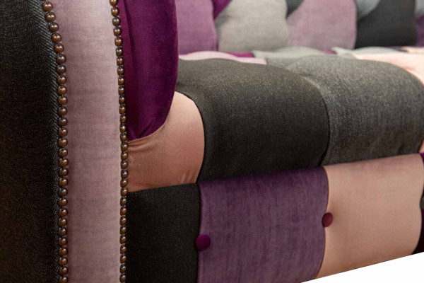 Chesterfield dizaina mīkstais luxus sēdētājs dīvāns zaļā krāsā 3-vietīgs tekstils.
