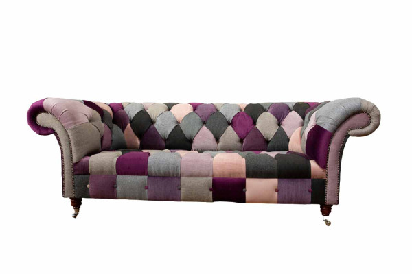 Chesterfield dizaina mīkstais luxus sēdētājs dīvāns zaļā krāsā 3-vietīgs tekstils.