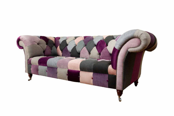 Chesterfield dizaina mīkstais luxus sēdētājs dīvāns zaļā krāsā 3-vietīgs tekstils.