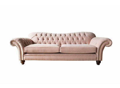 Sofa ar trim vietām Chesterfield Couch Sēdēt Esošais audums Rozā Polster