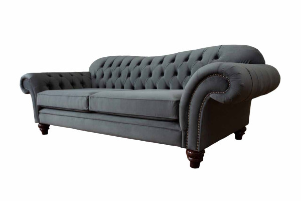 Chesterfield 3 sēdvietu auduma dizaina dīvāns Arēja dīvāns Gulta Luxus