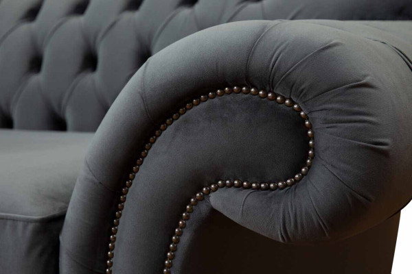 Chesterfield 3 sēdvietu auduma dizaina dīvāns Arēja dīvāns Gulta Luxus