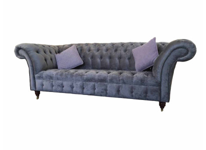 Dīvāns Chesterfield ar 3 sēdvietām, auduma pārklājums, mīksta sēdvieta, jauns.