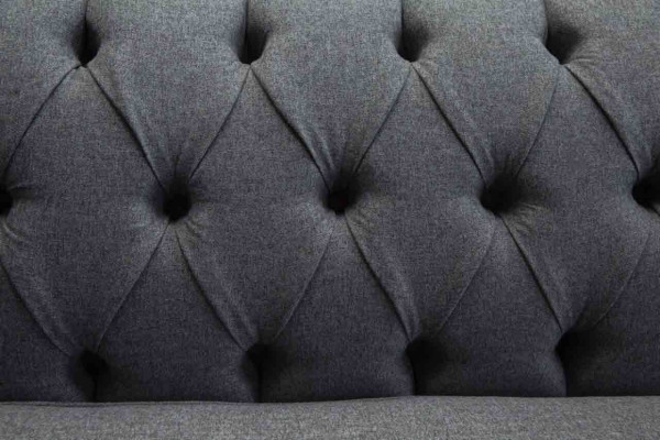 Dīvāns Luksuss Tekstils Chesterfield Dīvāns Dīvāni Polster 3 vietās Pelēks dizains