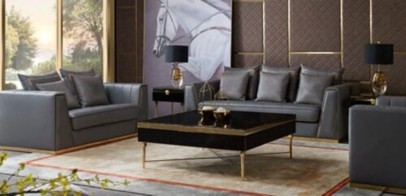 Drejpersonu dīvāns Moderns dīvāns Polster Sofa 3 vietu ādas dīvāns