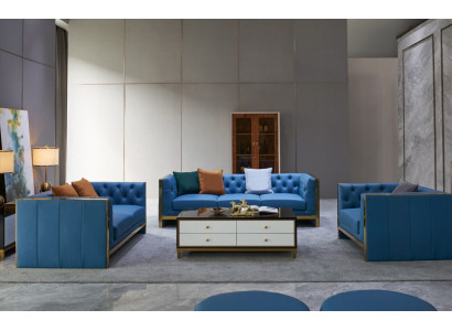 Pilna Chesterfield komplekta ar 3 2 1 sēdvietu dīvānu galds dizaina 4 gabalu komplekts