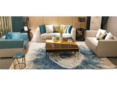 Sofas komplekts 3+2+1 ar gultu dizainu, mēbelu galdiņu un ādas gultuistabu sofagarniturā