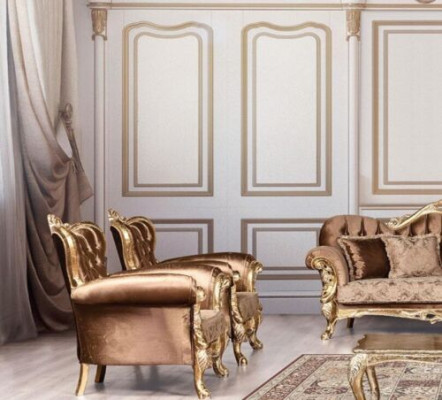 Oluāra krēsls Krēsls Baroka dizains Polster Sofa Couch Chesterfield Tekstils Sēdegbūve Jauns